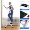 imageGoplus 2 Step Ladder Lightweight Folding Step Stool with AntiSlip Pedals NonSlip Foot Covers Heavy Duty Metal Stepladder for Household Kitchen 330 LBS Weight Capacity White ampamp Black