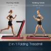 imageGoplus 2 in 1 Folding Treadmill 225HP Electric Under Desk Treadmill WLED Display Blue Tooth Speaker APP ampamp Remote Control Phone Holder Walking Running Machine for Home Office GymRed