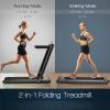 imageGoplus 2 in 1 Folding Treadmill 225HP Electric Under Desk Treadmill WLED Display Blue Tooth Speaker APP ampamp Remote Control Phone Holder Walking Running Machine for Home Office GymBlack