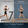 imageGoplus 2 in 1 Folding Treadmill 225HP Electric Under Desk Treadmill WLED Display Blue Tooth Speaker APP ampamp Remote Control Phone Holder Walking Running Machine for Home Office GymSliver