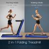 imageGoplus 2 in 1 Folding Treadmill 225HP Electric Under Desk Treadmill WLED Display Blue Tooth Speaker APP ampamp Remote Control Phone Holder Walking Running Machine for Home Office GymNavy