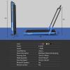 imageGoplus 2 in 1 Folding Treadmill 225HP Under Desk Electric Superfit Treadmill InstallationFree with APP Control Remote Control Bluetooth Speaker LED Display Walking for HomeBlue
