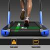 imageGoplus 2 in 1 Folding Treadmill 225HP Under Desk Electric Superfit Treadmill InstallationFree with APP Control Remote Control Bluetooth Speaker LED Display Walking for HomeBlue