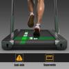 imageGoplus 2 in 1 Folding Treadmill 225HP Under Desk Electric Superfit Treadmill InstallationFree with APP Control Remote Control Bluetooth Speaker LED Display Walking for HomeDark Green