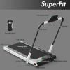 imageGoplus 2 in 1 Folding Treadmill 225HP Under Desk Electric Superfit Treadmill InstallationFree with APP Control Remote Control Bluetooth Speaker LED Display Walking for HomeWhite