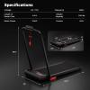 imageGoplus 2 in 1 Folding Treadmill 25HP 340 LBS Capacity Walking Pad with Handle Bar Under Desk Treadmill with Remote Control LED Display and APP Foldable Portable Treadmills for Home Small Office