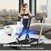 imageGoplus 2 in 1 Folding Treadmill 475HP Superfit Under Desk Electric Treadmill with APP Control LED Touch Screen Blue Tooth Speaker Remote Control Walking Jogging for Home OfficeSilver