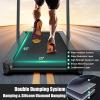 imageGoplus 2 in 1 Folding Treadmill 475HP Superfit Under Desk Electric Treadmill with APP Control LED Touch Screen Blue Tooth Speaker Remote Control Walking Jogging for Home OfficeBlack