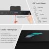 imageGoplus 2 in 1 Folding Treadmill 475HP Superfit Under Desk Electric Treadmill with APP Control LED Touch Screen Blue Tooth Speaker Remote Control Walking Jogging for Home OfficeSilver