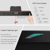 imageGoplus 2 in 1 Folding Treadmill 475HP Superfit Under Desk Electric Treadmill with APP Control LED Touch Screen Blue Tooth Speaker Remote Control Walking Jogging for Home OfficeRed