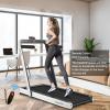 imageGoplus 2 in 1 Folding Treadmill 475HP Superfit Under Desk Electric Treadmill with APP Control LED Touch Screen Blue Tooth Speaker Remote Control Walking Jogging for Home OfficeWhite