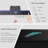 imageGoplus 2 in 1 Folding Treadmill 475HP Superfit Under Desk Electric Treadmill with APP Control LED Touch Screen Blue Tooth Speaker Remote Control Walking Jogging for Home OfficeBlue