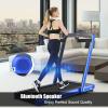 imageGoplus 2 in 1 Folding Treadmill 475HP Superfit Under Desk Electric Treadmill with APP Control LED Touch Screen Blue Tooth Speaker Remote Control Walking Jogging for Home OfficeBlue