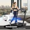 imageGoplus 2 in 1 Folding Treadmill 475HP Superfit Under Desk Electric Treadmill with APP Control LED Touch Screen Blue Tooth Speaker Remote Control Walking Jogging for Home OfficeBlack