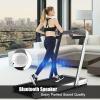 imageGoplus 2 in 1 Folding Treadmill 475HP Superfit Under Desk Electric Treadmill with APP Control LED Touch Screen Blue Tooth Speaker Remote Control Walking Jogging for Home OfficeWhite