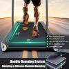 imageGoplus 2 in 1 Folding Treadmill 475HP Superfit Under Desk Electric Treadmill with APP Control LED Touch Screen Blue Tooth Speaker Remote Control Walking Jogging for Home OfficeSilver