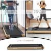 imageGoplus 2 in 1 Folding Treadmill with Dual Display 225HP Superfit Under Desk Electric Pad Treadmill InstallationFree Blue Tooth Speaker APP Control Remote Control Walking Jogging for HomeChampagne
