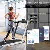 imageGoplus 2 in 1 Folding Treadmill with Dual Display 225HP Superfit Under Desk Electric Pad Treadmill InstallationFree Blue Tooth Speaker APP Control Remote Control Walking Jogging for HomeWhite