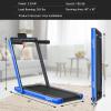 imageGoplus 2 in 1 Folding Treadmill with Dual Display 225HP Superfit Under Desk Electric Pad Treadmill InstallationFree Blue Tooth Speaker APP Control Remote Control Walking Jogging for HomeBlue