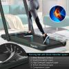 imageGoplus 2 in 1 Folding Treadmill with Dual Display 225HP Superfit Under Desk Electric Pad Treadmill InstallationFree Blue Tooth Speaker APP Control Remote Control Walking Jogging for HomeDark Green