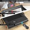 imageGoplus 2 in 1 Folding Treadmill with Dual Display 225HP Superfit Under Desk Electric Pad Treadmill InstallationFree Blue Tooth Speaker APP Control Remote Control Walking Jogging for HomeChampagne
