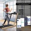 imageGoplus 2 in 1 Folding Treadmill with Dual Display 225HP Superfit Under Desk Electric Pad Treadmill InstallationFree Blue Tooth Speaker APP Control Remote Control Walking Jogging for HomeChampagne