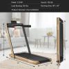 imageGoplus 2 in 1 Folding Treadmill with Dual Display 225HP Superfit Under Desk Electric Pad Treadmill InstallationFree Blue Tooth Speaker APP Control Remote Control Walking Jogging for HomeChampagne