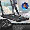 imageGoplus 2 in 1 Folding Treadmill with Dual Display 225HP Superfit Under Desk Electric Pad Treadmill InstallationFree Blue Tooth Speaker APP Control Remote Control Walking Jogging for HomeBlack