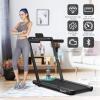 imageGoplus 2 in 1 Folding Treadmill with Dual Display 225HP Superfit Under Desk Electric Pad Treadmill InstallationFree Blue Tooth Speaker APP Control Remote Control Walking Jogging for HomeBlack