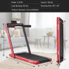 imageGoplus 2 in 1 Folding Treadmill with Dual Display 225HP Superfit Under Desk Electric Pad Treadmill InstallationFree Blue Tooth Speaker APP Control Remote Control Walking Jogging for HomeRed