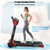 imageGoplus 225HP Electric Folding Treadmill InstallationFree Design with 8Stage Damping System Large LED Touch Display and Blue Tooth Speaker Compact Running Machine Superfit Treadmill for Home UseRed