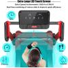 imageGoplus 225HP Electric Folding Treadmill InstallationFree Design with 8Stage Damping System Large LED Touch Display and Blue Tooth Speaker Compact Running Machine Superfit Treadmill for Home UseRed