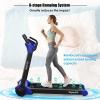 imageGoplus 225HP Electric Folding Treadmill InstallationFree Design with 8Stage Damping System Large LED Touch Display and Blue Tooth Speaker Compact Running Machine Superfit Treadmill for Home UseNavy Blue