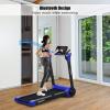 imageGoplus 225HP Electric Folding Treadmill InstallationFree Design with 8Stage Damping System Large LED Touch Display and Blue Tooth Speaker Compact Running Machine Superfit Treadmill for Home UseNavy Blue