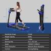 imageGoplus 225HP Electric Folding Treadmill InstallationFree Design with 8Stage Damping System Large LED Touch Display and Blue Tooth Speaker Compact Running Machine Superfit Treadmill for Home UseNavy Blue