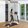 imageGoplus 225HP Electric Folding Treadmill InstallationFree Design with 8Stage Damping System Large LED Touch Display and Blue Tooth Speaker Compact Running Machine Superfit Treadmill for Home UseWhite