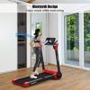 imageGoplus 225HP Electric Folding Treadmill InstallationFree Design with 8Stage Damping System Large LED Touch Display and Blue Tooth Speaker Compact Running Machine Superfit Treadmill for Home UseRed