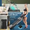 imageGoplus 225HP Folding Treadmill Compact Superfit Treadmill with LED Display and APP Control Portable Walking Jogging Running Machine for Home Apartment Office Black