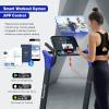 imageGoplus 225HP Folding Treadmill Electric Superfit Treadmill WLED Display APP Control Blue Tooth Speaker and Device Holder Compact Jogging Walking Running Machine for Home ampamp OfficeBlue