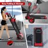 imageGoplus 225HP Folding Treadmill Electric Superfit Treadmill WLED Display APP Control Blue Tooth Speaker and Device Holder Compact Jogging Walking Running Machine for Home ampamp OfficeRed