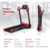 imageGoplus 225HP Folding Treadmill Electric Superfit Treadmill WLED Display APP Control Blue Tooth Speaker and Device Holder Compact Jogging Walking Running Machine for Home ampamp OfficeRed