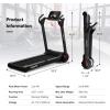 imageGoplus 225HP Folding Treadmill Electric Superfit Treadmill WLED Display APP Control Blue Tooth Speaker and Device Holder Compact Jogging Walking Running Machine for Home ampamp OfficeBlack