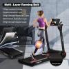 imageGoplus 225HP Folding Treadmill Electric Superfit Treadmill WLED Display APP Control Blue Tooth Speaker and Device Holder Compact Jogging Walking Running Machine for Home ampamp OfficeBlack