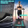 imageGoplus 225HP Folding Treadmill Portable Electric Superfit Treadmill WAPP Control 12 Preset Programs Blue Tooth Speaker LED Display Walking Running Machine for Home OfficeBlue