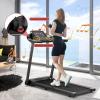 imageGoplus 225HP Folding Treadmill Portable Electric Superfit Treadmill WAPP Control 12 Preset Programs Blue Tooth Speaker LED Display Walking Running Machine for Home OfficeRed