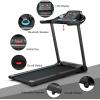 imageGoplus 225HP Folding Treadmill Portable Electric Superfit Treadmill WAPP Control 12 Preset Programs Blue Tooth Speaker LED Display Walking Running Machine for Home OfficeBlue