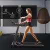 imageGoplus 225HP Folding Treadmill Portable Electric Superfit Treadmill WAPP Control 12 Preset Programs Blue Tooth Speaker LED Display Walking Running Machine for Home OfficeRed