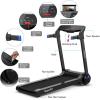 imageGoplus 3HP Electric Folding Treadmill SelfStanding Superfit Treadmill with APP Control Blue Tooth Speaker HD Touch Screen InstallationFree Walking Jogging Running Machine for Home OfficeNavy