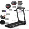 imageGoplus 3HP Electric Folding Treadmill SelfStanding Superfit Treadmill with APP Control Blue Tooth Speaker HD Touch Screen InstallationFree Walking Jogging Running Machine for Home OfficePurple