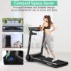 imageGoplus 3HP Electric Folding Treadmill SelfStanding Superfit Treadmill with APP Control Blue Tooth Speaker HD Touch Screen InstallationFree Walking Jogging Running Machine for Home OfficeNavy